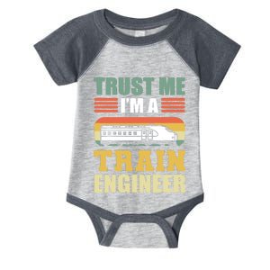 Trust Me I'm A Train Engineer Railroad Engineer Infant Baby Jersey Bodysuit