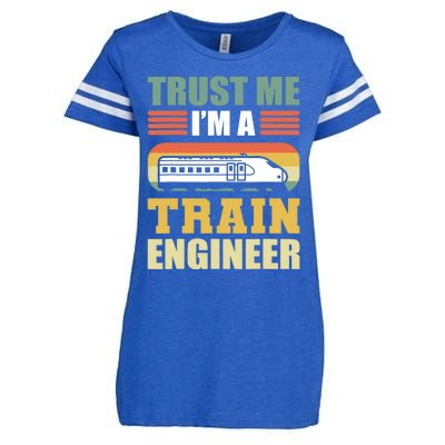 Trust Me I'm A Train Engineer Railroad Engineer Enza Ladies Jersey Football T-Shirt