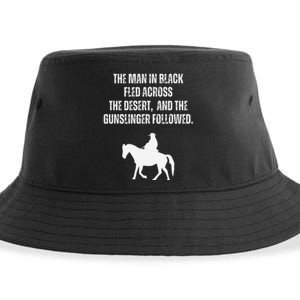 The Man In Black Fled Across The Desert And The Gunslinger Sustainable Bucket Hat