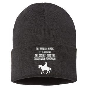 The Man In Black Fled Across The Desert And The Gunslinger Sustainable Knit Beanie