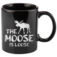 The Moose Is Loose Funny Wildlife Animal Canadian Elk Moose 11oz C Handle Ceramic Mug