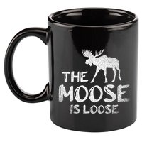 The Moose Is Loose Funny Wildlife Animal Canadian Elk Moose 11oz C Handle Ceramic Mug