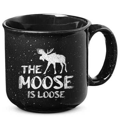 The Moose Is Loose Funny Wildlife Animal Canadian Elk Moose 15oz Campfire Ceramic Mug