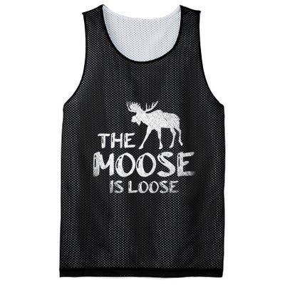 The Moose Is Loose Funny Wildlife Animal Canadian Elk Moose Mesh Reversible Basketball Jersey Tank