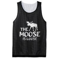 The Moose Is Loose Funny Wildlife Animal Canadian Elk Moose Mesh Reversible Basketball Jersey Tank