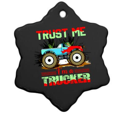 Trust Me I'm A Trucker Monster Truck Ceramic Star Ornament