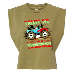 Trust Me I'm A Trucker Monster Truck Garment-Dyed Women's Muscle Tee