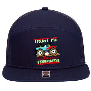 Trust Me I'm A Trucker Monster Truck 7 Panel Mesh Trucker Snapback Hat