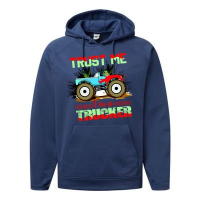 Trust Me I'm A Trucker Monster Truck Performance Fleece Hoodie