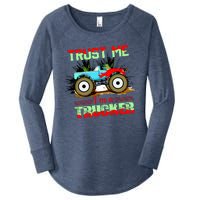 Trust Me I'm A Trucker Monster Truck Women's Perfect Tri Tunic Long Sleeve Shirt