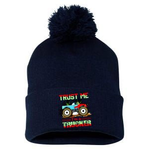 Trust Me I'm A Trucker Monster Truck Pom Pom 12in Knit Beanie