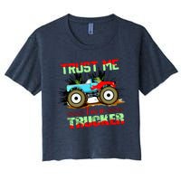 Trust Me I'm A Trucker Monster Truck Women's Crop Top Tee