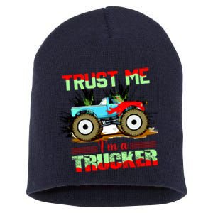 Trust Me I'm A Trucker Monster Truck Short Acrylic Beanie