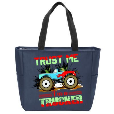 Trust Me I'm A Trucker Monster Truck Zip Tote Bag