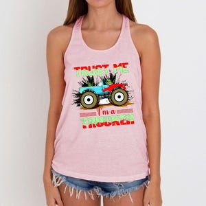 Trust Me I'm A Trucker Monster Truck Women's Knotted Racerback Tank