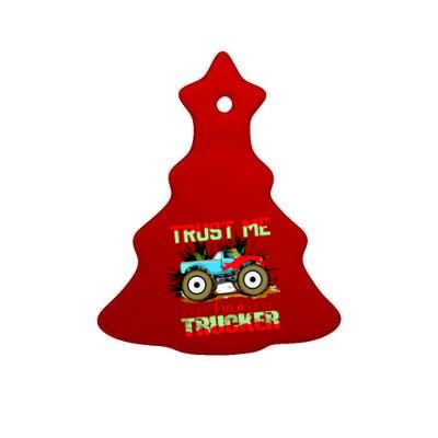 Trust Me I'm A Trucker Monster Truck Ceramic Tree Ornament