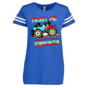 Trust Me I'm A Trucker Monster Truck Enza Ladies Jersey Football T-Shirt