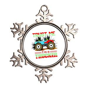 Trust Me I'm A Trucker Monster Truck Metallic Star Ornament