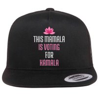 This Mamala Is Voting For Kamala Harris 2024 Lotus Flower Flat Bill Trucker Hat