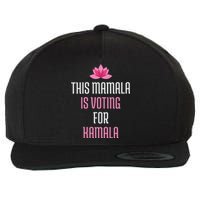 This Mamala Is Voting For Kamala Harris 2024 Lotus Flower Wool Snapback Cap