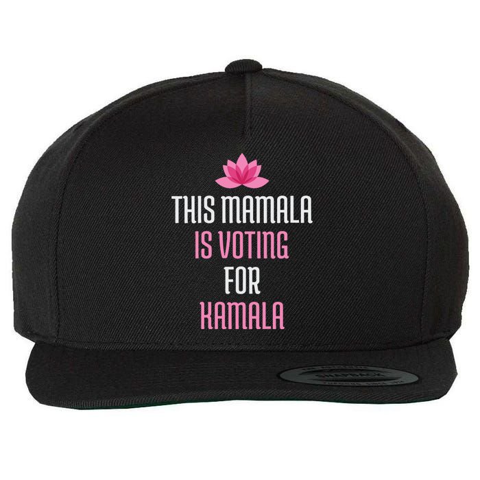 This Mamala Is Voting For Kamala Harris 2024 Lotus Flower Wool Snapback Cap