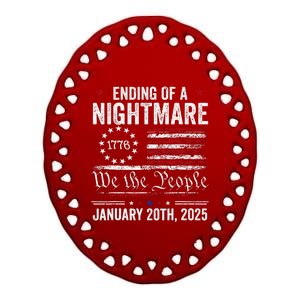 Trump Merchandise Inauguration 2025 Ending Of A Nightmare Ceramic Oval Ornament