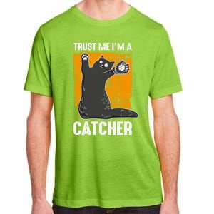 Trust Me Im A Catcher Funny Baseball And Kitten Lover Cute Gift Adult ChromaSoft Performance T-Shirt