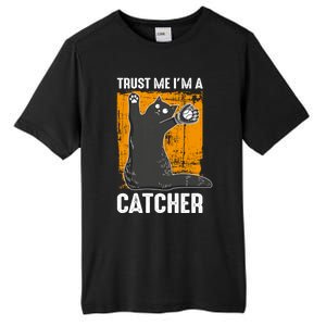 Trust Me Im A Catcher Funny Baseball And Kitten Lover Cute Gift Tall Fusion ChromaSoft Performance T-Shirt