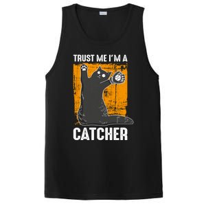 Trust Me Im A Catcher Funny Baseball And Kitten Lover Cute Gift PosiCharge Competitor Tank