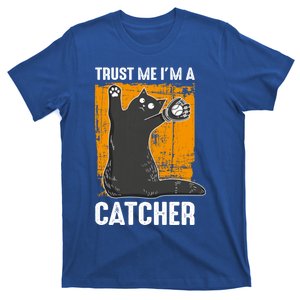 Trust Me Im A Catcher Funny Baseball And Kitten Lover Cute Gift T-Shirt