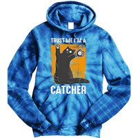 Trust Me Im A Catcher Funny Baseball And Kitten Lover Cute Gift Tie Dye Hoodie