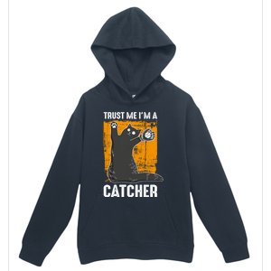 Trust Me Im A Catcher Funny Baseball And Kitten Lover Cute Gift Urban Pullover Hoodie