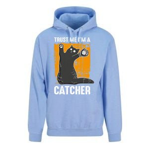 Trust Me Im A Catcher Funny Baseball And Kitten Lover Cute Gift Unisex Surf Hoodie