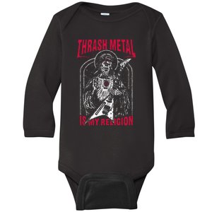 Thrash Metal Is My Religion Baby Long Sleeve Bodysuit