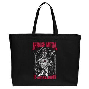 Thrash Metal Is My Religion Cotton Canvas Jumbo Tote