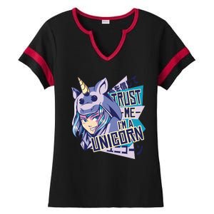 Trust Me I Am A Unicorn Ladies Halftime Notch Neck Tee