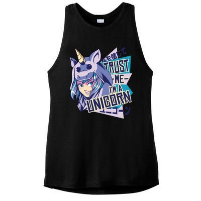 Trust Me I Am A Unicorn Ladies PosiCharge Tri-Blend Wicking Tank