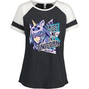 Trust Me I Am A Unicorn Enza Ladies Jersey Colorblock Tee