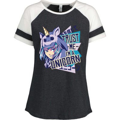 Trust Me I Am A Unicorn Enza Ladies Jersey Colorblock Tee