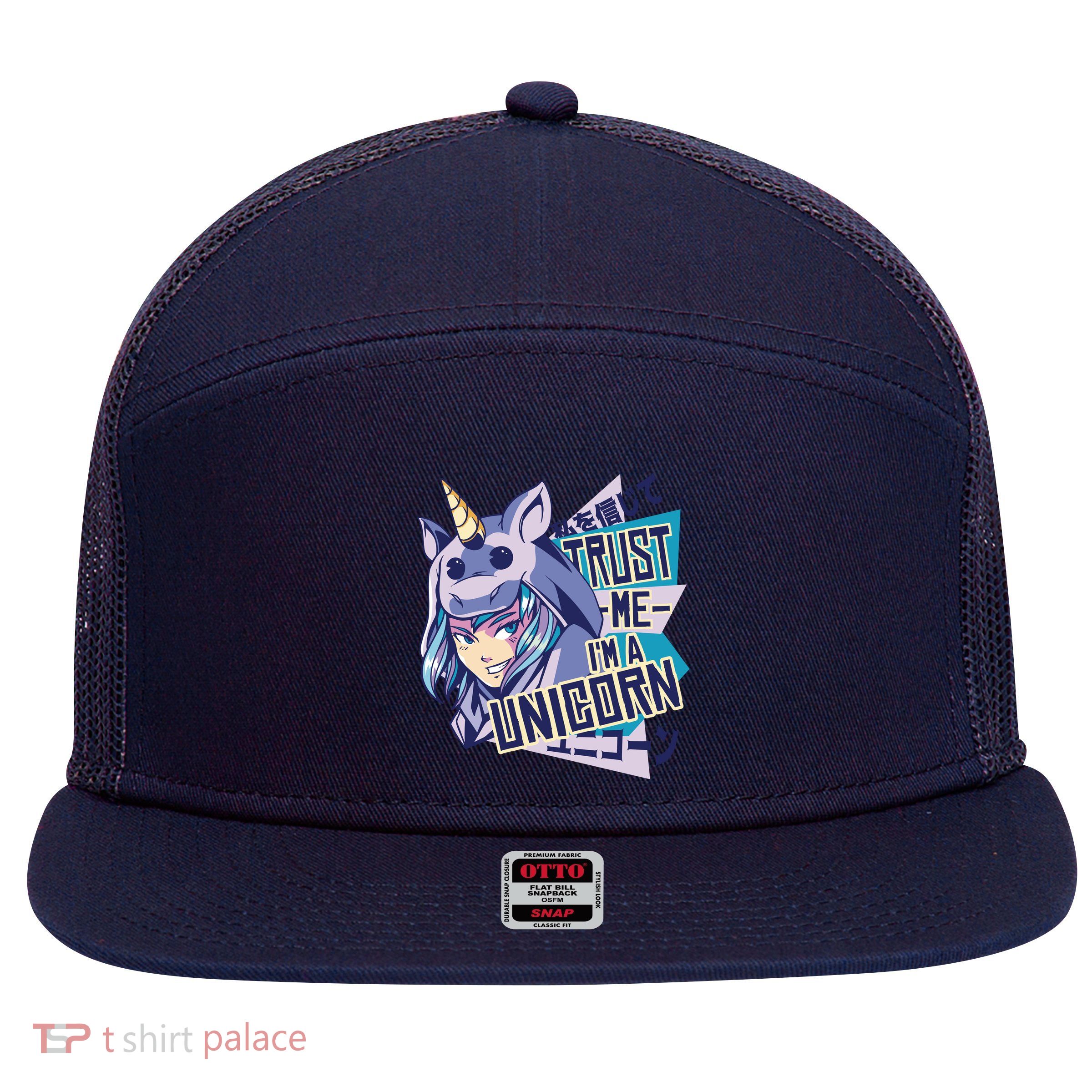 Trust Me I Am A Unicorn 7 Panel Mesh Trucker Snapback Hat