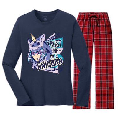 Trust Me I Am A Unicorn Women's Long Sleeve Flannel Pajama Set 