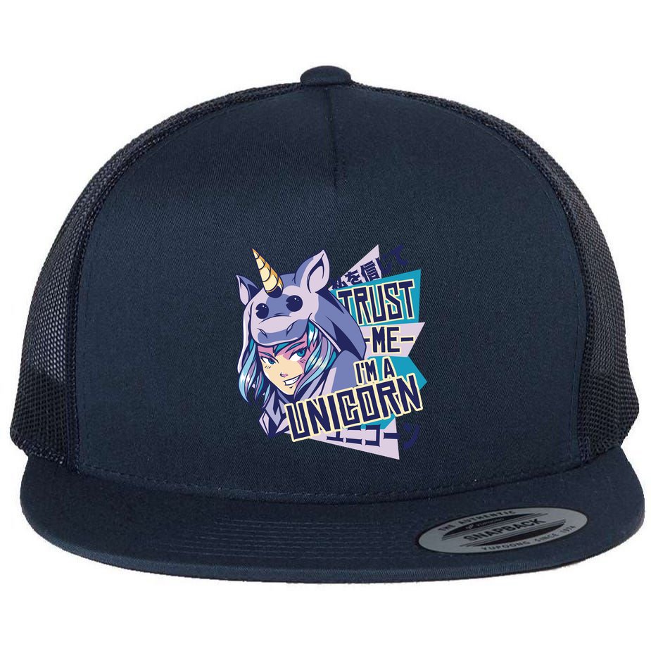 Trust Me I Am A Unicorn Flat Bill Trucker Hat