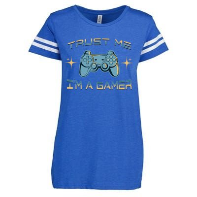 Trust Me Im A Gamer Funny Gaming Joke Video Game Controller Gift Enza Ladies Jersey Football T-Shirt