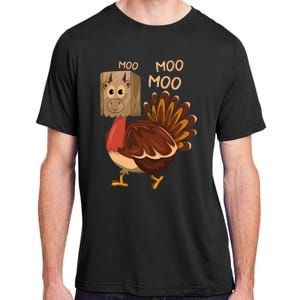 Turkey Moo IM A Cow Fake Cow Funny Thanksgiving Adult ChromaSoft Performance T-Shirt