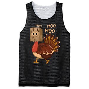 Turkey Moo IM A Cow Fake Cow Funny Thanksgiving Mesh Reversible Basketball Jersey Tank