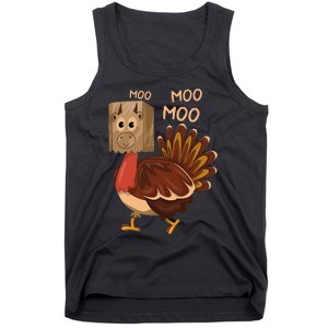 Turkey Moo IM A Cow Fake Cow Funny Thanksgiving Tank Top