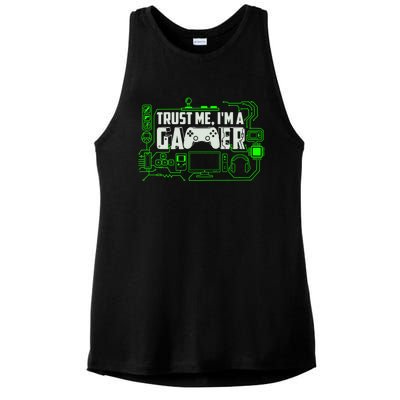 Trust Me Im A Gamer Gift Ladies PosiCharge Tri-Blend Wicking Tank