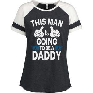 This Man Is Going To Be A Daddy First Father's Day Enza Ladies Jersey Colorblock Tee