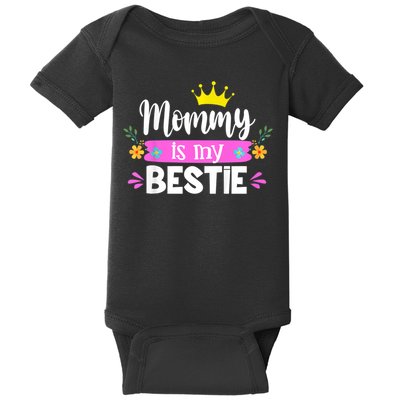 Trending Mommy Is My Bestie Mommy And Me Daughter Matching Baby Bodysuit