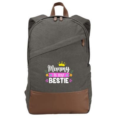 Trending Mommy Is My Bestie Mommy And Me Daughter Matching Cotton Canvas Backpack